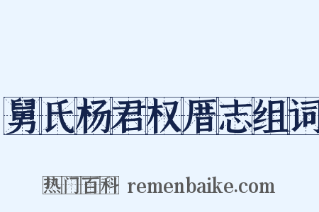 舅氏杨君权厝志组词是什么意思的图片